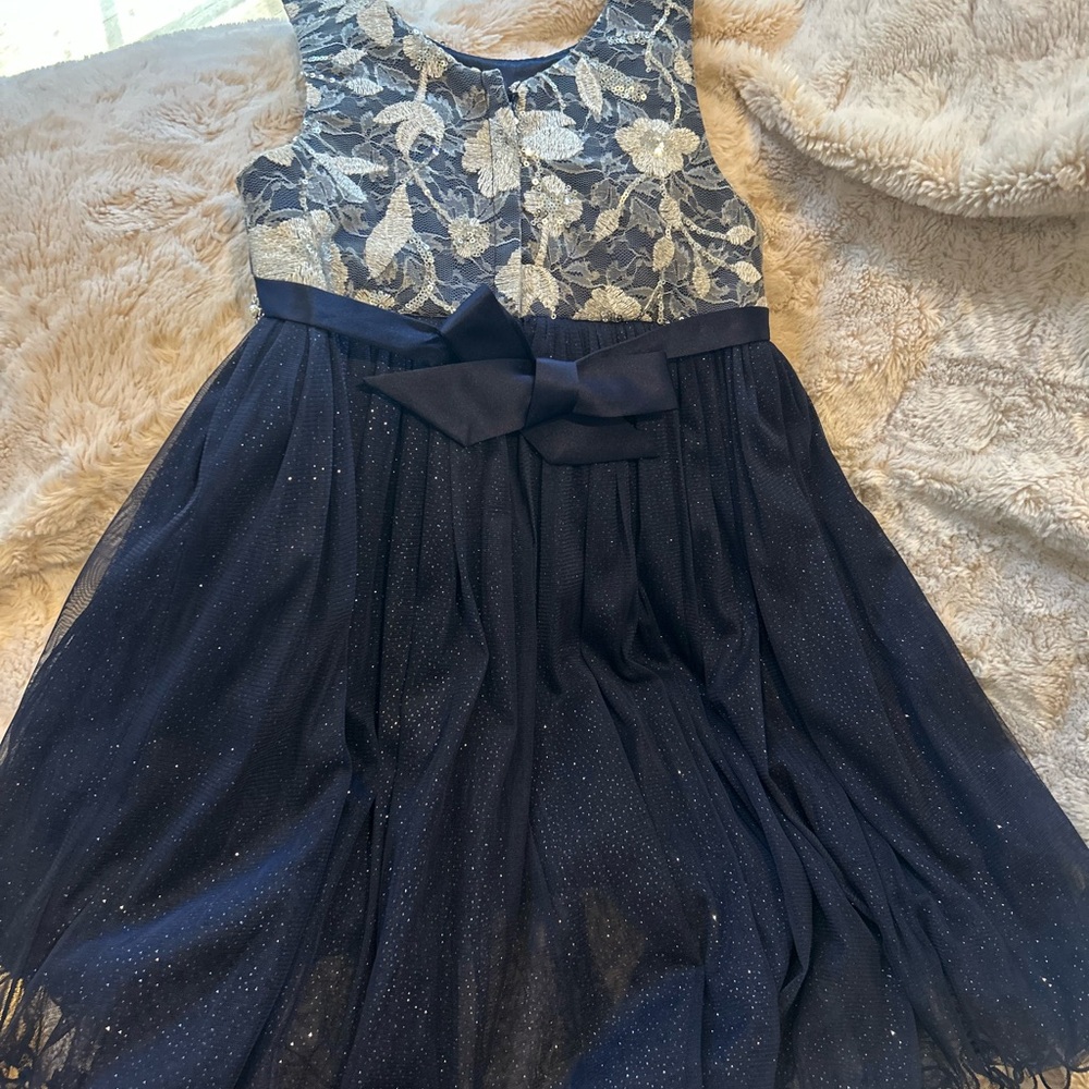 American Princess Navy Blue Lace Kids Dress